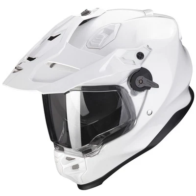 Casque de moto Scorpion Exo-ADF-9000 AIR Solid Adventure blanc perle Pinlock - Photo 1/3