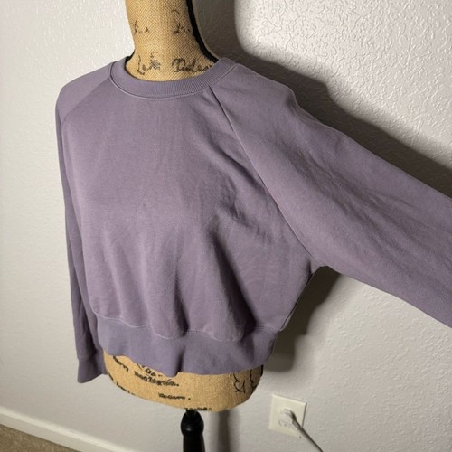 Torrid Cotton Blend Terry Knit Pullover Sweater Purple Size 0 L Crew Neck Lounge - Picture 3 of 9