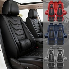 Juego completo de fundas de asiento de coche de cuero 5 asientos protector de cojín delantero trasero