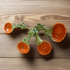 Williams Sonoma Pumpkin Ceramic Measuring Spo...