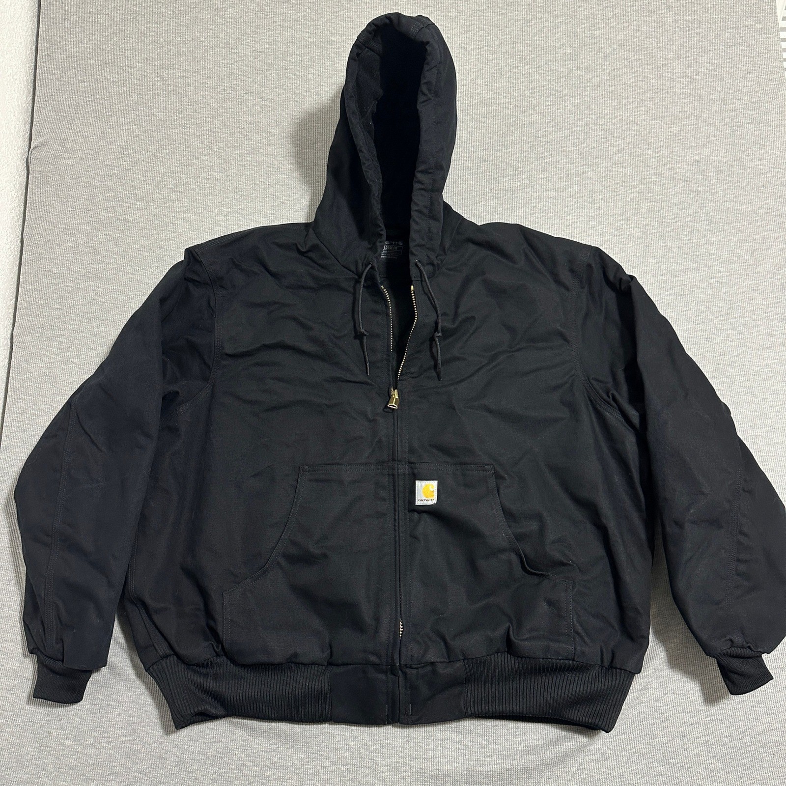 Carhartt OJ0140 Active Quilted Lined Hooded Jacket 2XL Black Loose Fit