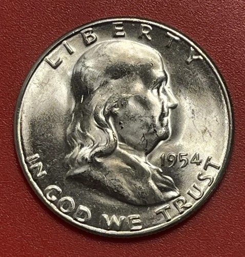1954 S Franklin Silver Half Dollar, Choice to Gem Uncirculated.