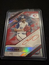2025 Topps Diamond Icons Auto White Polychromatink Chris Sale Red 3/5 Damage