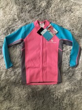 Snapper Rock Girl s Swim Rash Top Longsleeve Swimwear Full Zip Size 12 NEW W TAG