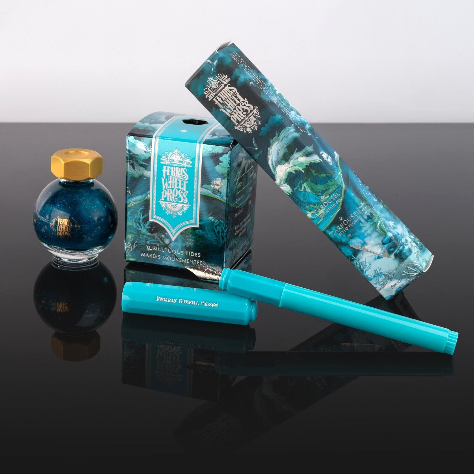 Ferris Wheel Press  Tumultuous Tides 20ml Ink & Fine Carousel Pen Set