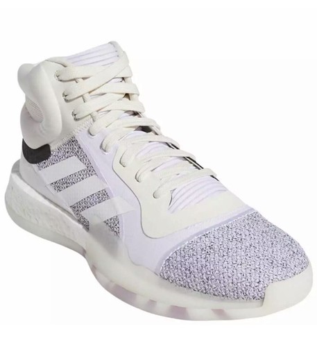 Adidas MARQUEE Boost Mid Basketball Shoes White/White/Grey Size 9.5