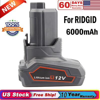 #ad #ad 12V 6.0AH Lithium Battery For Ridgid L1240 R82049 R82048 R82007 R82009 AC82049 $22.99