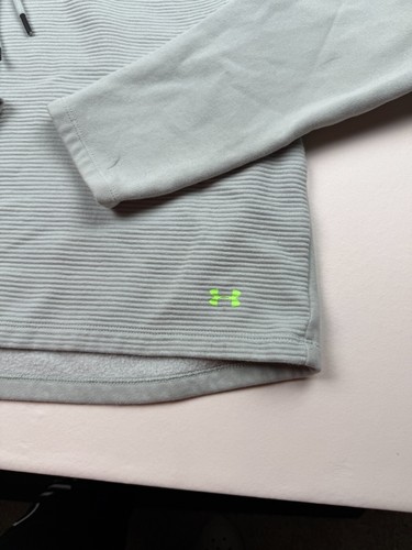 Under Armour Cropped Hoodie Women's Medium Gray Loose Fleece Long Sleeve Ribbed - 第 7/10 張圖片