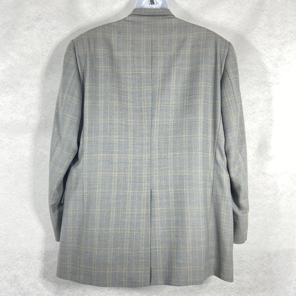 Blazer Coppley Vintage Para Hombre 44R Gris Amarillo Abrigo Deportivo A Cuadros 100% Lana Usado en Excelente Condición Foto 4 de 4