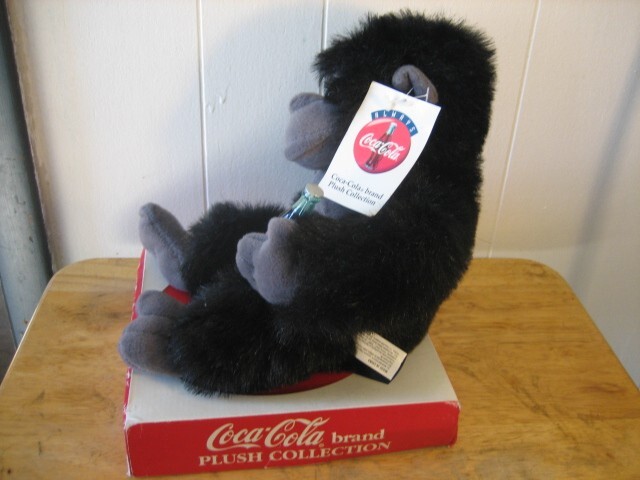 Coca cola brand plush collection,  gorilla holding coke bottle,  with box & tags