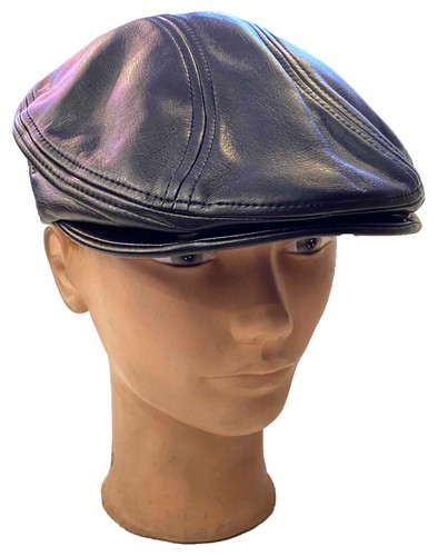 Mens Women IVY Newsboy Duckbill Cabbie Faux Leather 2 Snaps PU Ivy Hat Cap:L/XL - Picture 8 of 11