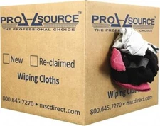 10 Lb Box PRO-SOURCE Reclaimed Cotton Polo Cloth Shop Rags: Assorted Colors
