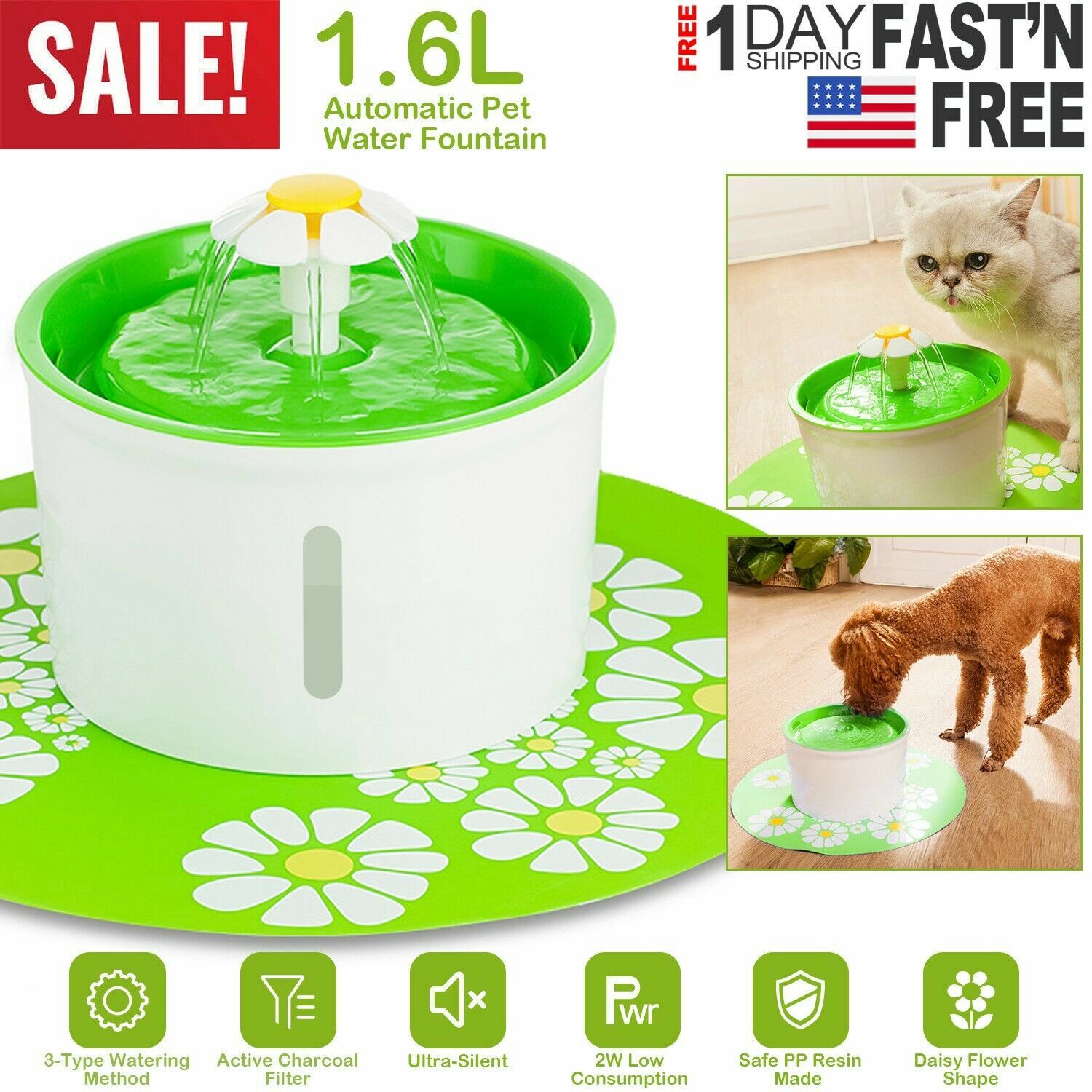 cat water fountain mat