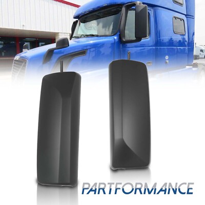 2PCS For 2004-2018 Volvo VNL Black Door Mirror Cover Set Left & Right Side LH RH