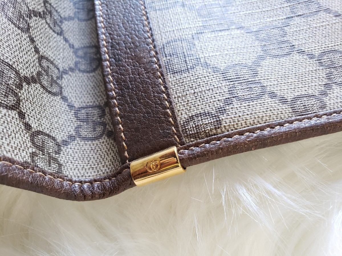 🌺Vintage GUCCI GG Logo Pattern Canvas Envelop Document Clutch