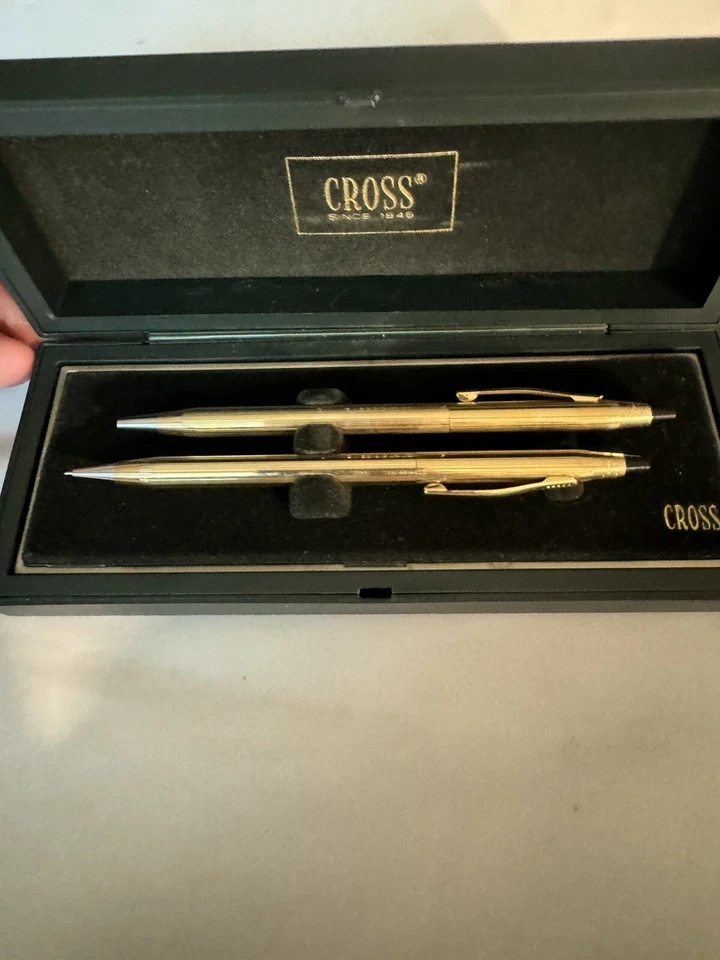 Juego de bolígrafo Cross 10k dorado y lápiz de 0,9 mm nuevo en caja hecho en Estados Unidos 450105 envío gratuito Foto 3 de 4