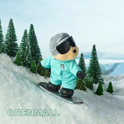 STARBUCKS Korea 2025 Sports Club Snowboard Bearista Keychain Bear