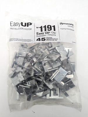 45-Pack Armstrong 1191 Ceiling Easy Up Ceiling Grid Surface Mount Clips Metal