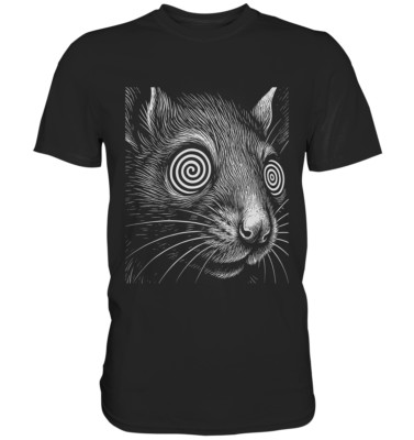 Trippy Ratte T-Shirt - Hypnose Augen Lustig Psychedelic Rat Schwarz Techno Trip