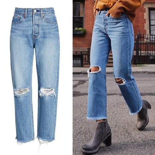 Levi's Wedgie High Waisted Distressed 