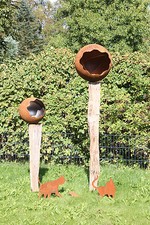 Rostkugel Pflanzkugel Edelrost Kugel Garten Stahl Metall 35cm