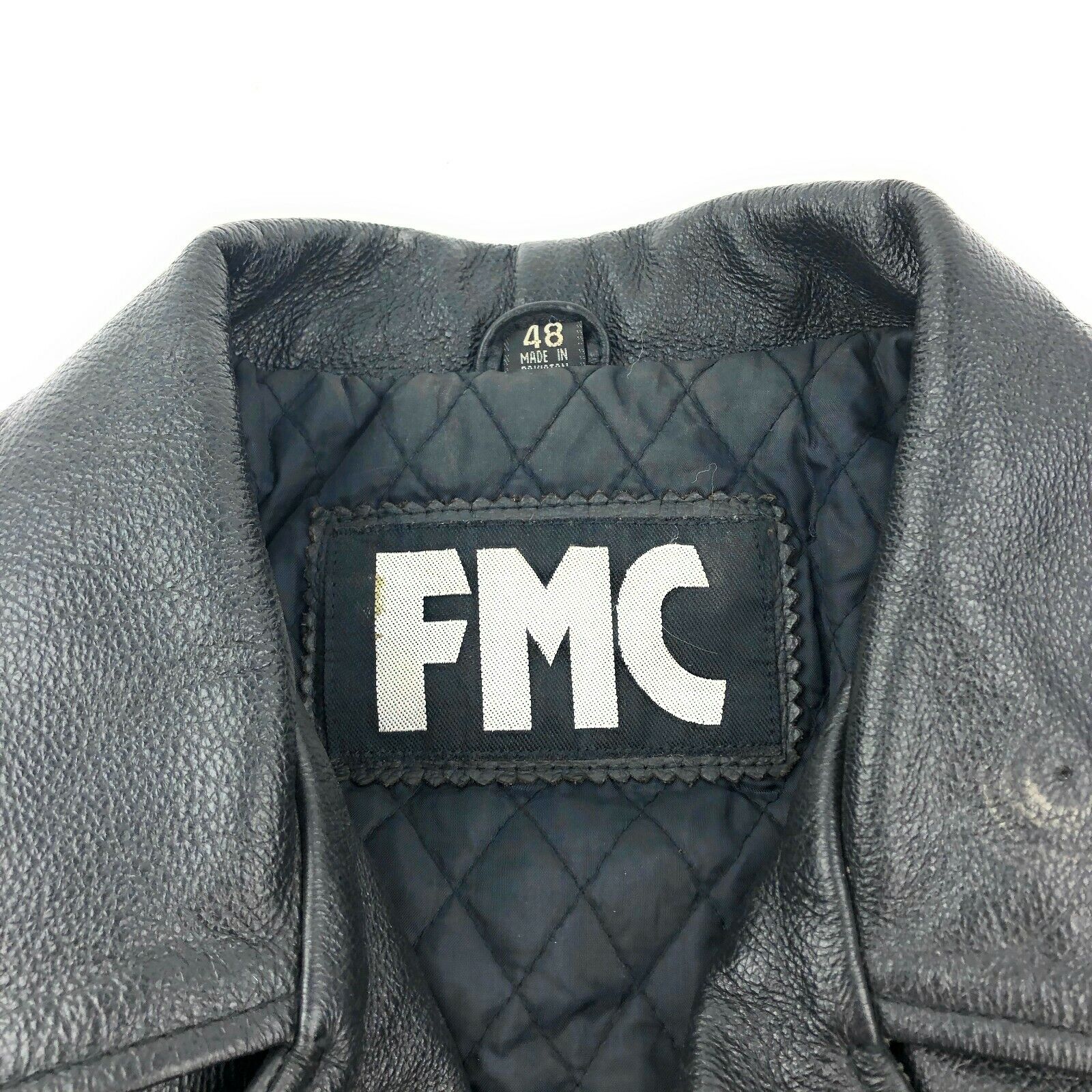 VTG FMC Leather Jacket 48 UNISEX MOTORCYCLE Side … - image 2