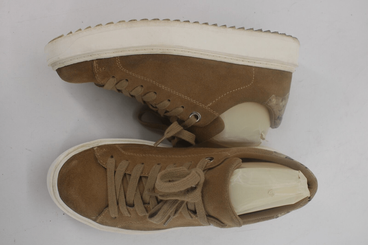 Steve Madden Charlie Taupe Suede Lace Up Rounded Toe Fashion