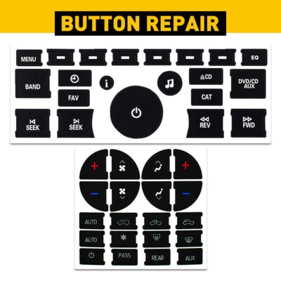 FOR 2007-2013 GM AC CLIMATE CONTROL BUTTON DECALS FOR GMC AND CHEVROLET TRUCKS e