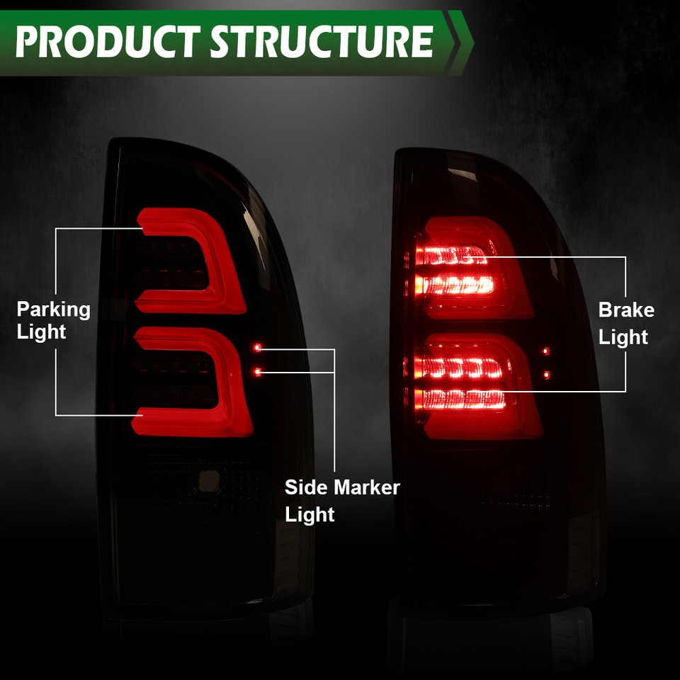 Red LED Tube Tail Lights Brake Lamps Assembly Fit For 2005-2015 Toyota Tacoma - Foto 4