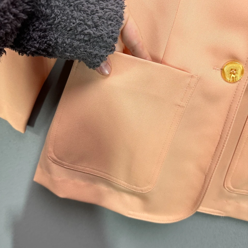 Винтажный 60-х 70-х Montgomery Ward женщин 7/8 персиковая куртка Blazer Пасхи новый из старых запасов - Изображение 2 из 4