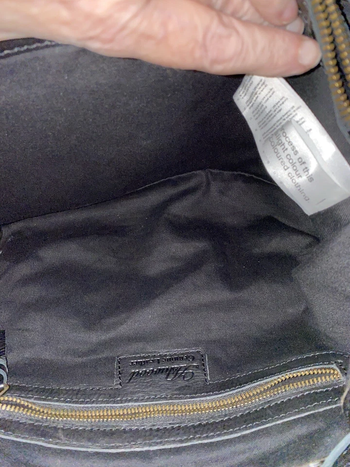 Bolso de hombro vintage de madera de fresno de cuero tejido negro con asas Foto 4 de 4