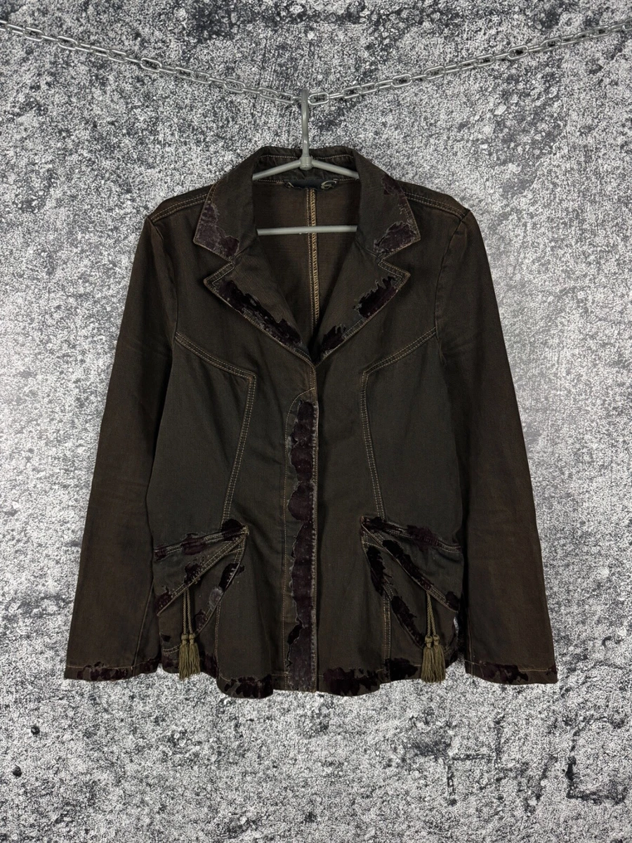 Blazer Femme Just Cavalli Noir Double Boutonnage - Taille US M / IT 42 - Neuf Sans étiquettes