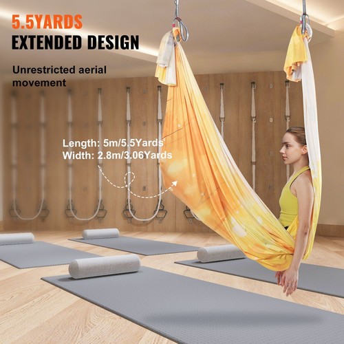 Aerial Yoga Hammock&Swing 5.5Yards Aerial Yoga Starter Kit w/100gsm Nylon Fabric - Picture 4 of 12