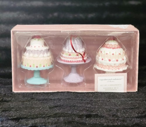 3 Pastel Piped Icing Cake Ornaments Pedestals Aqua Pink Lilac Bakery Decor Fun - Picture 7 of 12