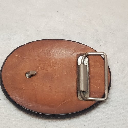 Fibbia cintura western testa di cavallo cucita buck pelle pesante vintage cowboy - Foto 5 di 7