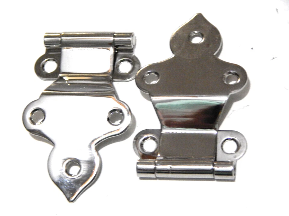 Bisagra de gabinete vintage Hoosier Wilson Sellers Napanee Latón niquelado - Par Foto 4 de 4