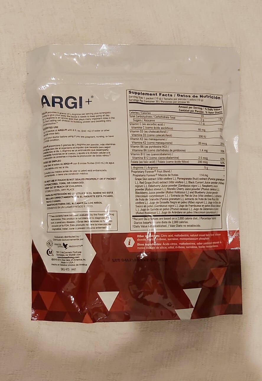 Argi+ Larginine & Vitamin Complex by Forever eBay