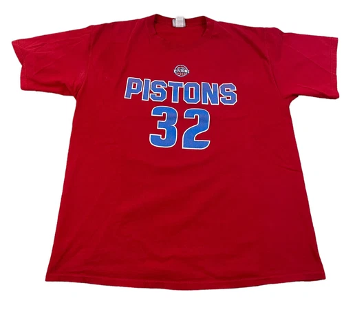 Vintage Detroit Pistons T-shirt XXL Y2K 2000s Hamilton Spellout Red Tee FLAWS