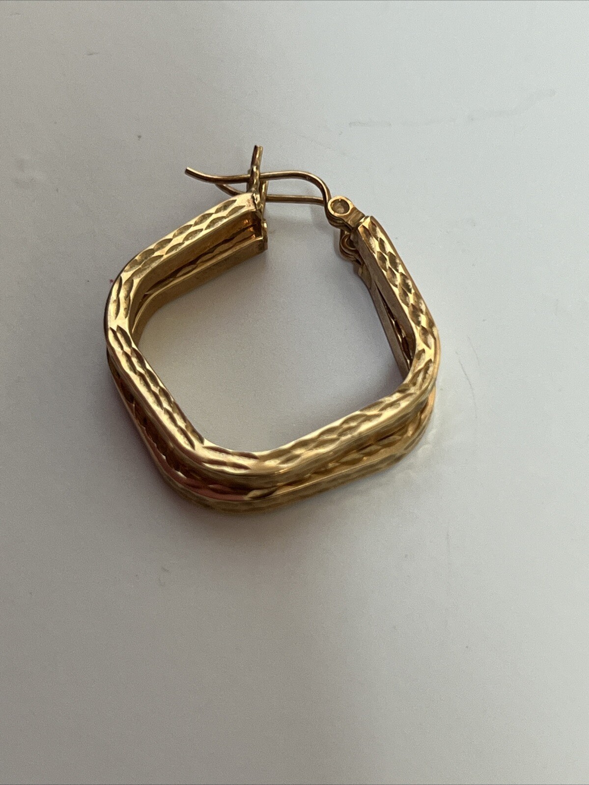 14k Gold Basic Earrings Square Hoops - image 11