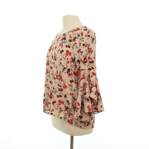 LC Lauren Conrad Women's Petite Floral Flare Sleeve Keyhole Blouse Top - Size PL - Picture 2 of 10
