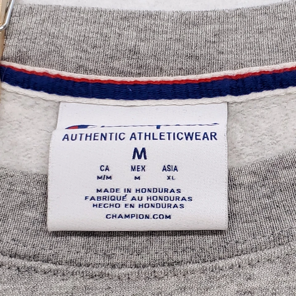 Champion Casual Long Sleeve Pullover Sweatshirt Womens Size Medium M Gray White - Image 3 of 4