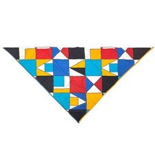Vintage Fashionset MLS 1963 Mosaic MCM Flag Block Abstract SCARF NECKERCHIEF 34"