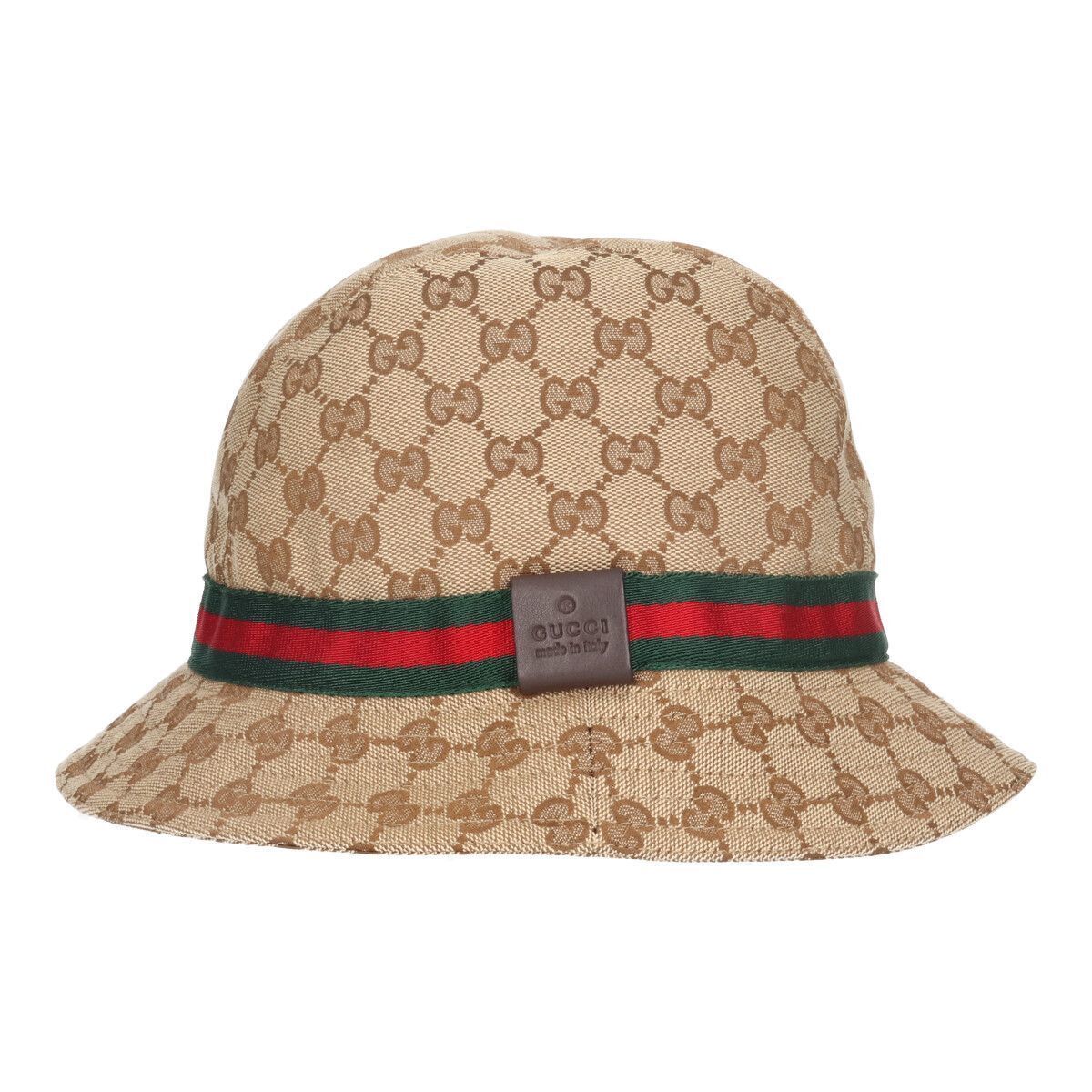 Used GUCCI GG Canvas Sherry Line Bucket Hat M 200036 Beige Used GUCCI GG Canvas Sherry Line Bucket Hat M 200036 Beige