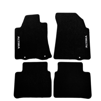 #ad Fits 13 18 Nissan Altima Sedan Black Floor Mats Carpet Nylon W White Emblems $59.99