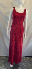 Vtg Zum Zum Dress 7/8 Union Label Red 80s Brocade Prom Party