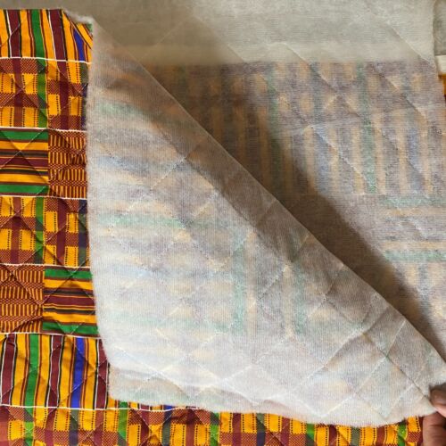 African Kente Quilted Fabric for Quilt, Craft, Sew | 58"x40" - Picture 2 of 3