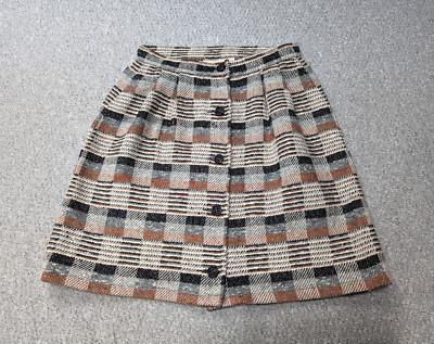 Pendleton Vintage Damen kariert kariert Schurwolle A-Linie Rock Made in USA M 12