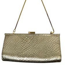 STEVE MADDEN Evening Bag Gold Tone with Chain Clutch Handbag