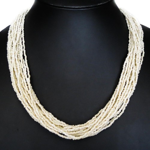 Handmade 20 Strands Bohemian Handi Craft Glass Seed Beads Necklace, 25" - Picture 14 of 19