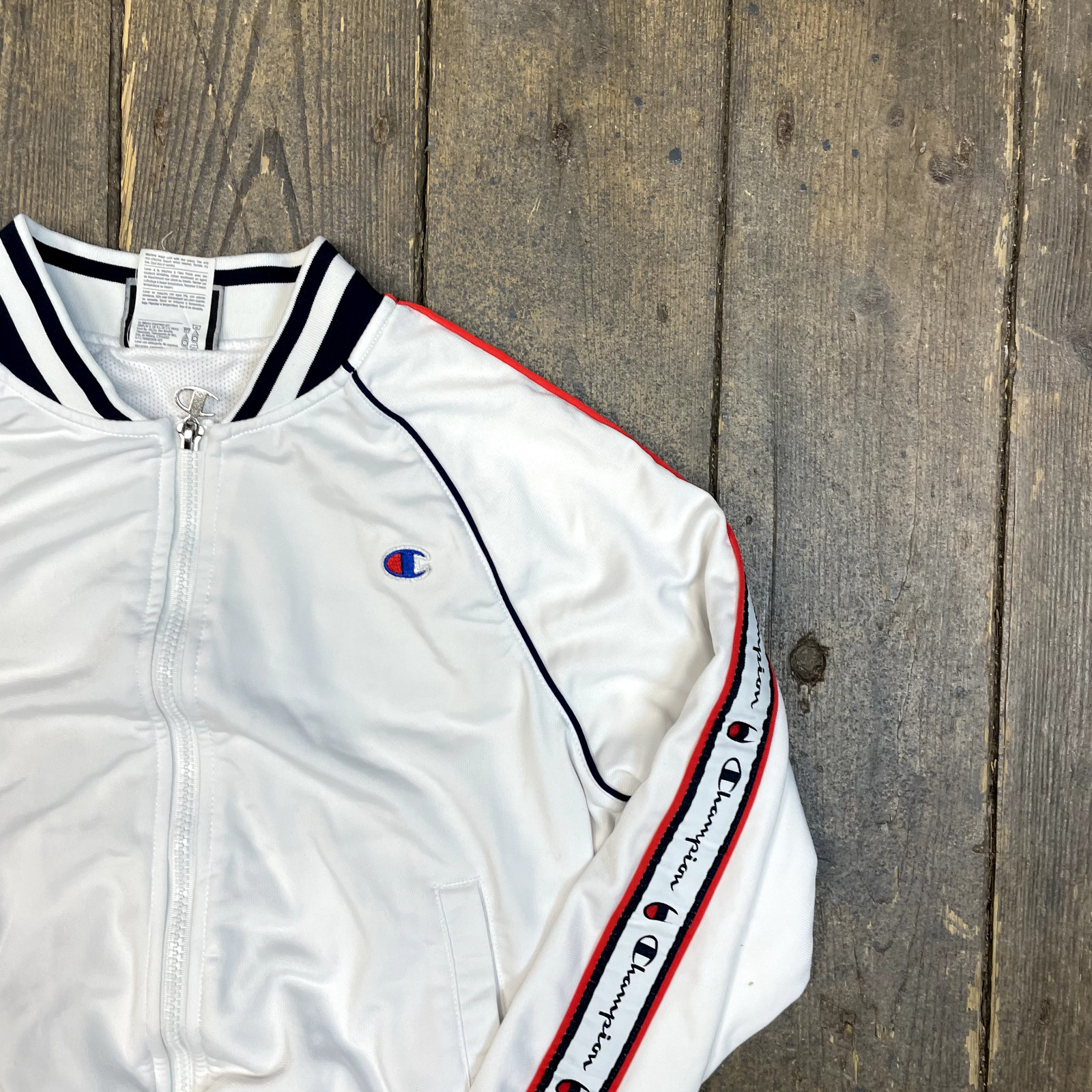 Champion Sweatshirt Womens Y2K Full Zip Training Jumper, White, Small image 2